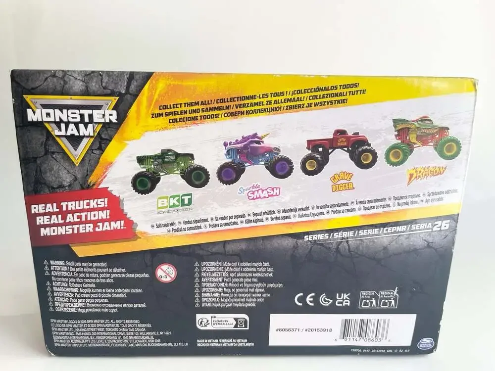 Monster Jam Dragon Monster Truck - 1:24 Scale Die-Cast Vehicle with Authentic Gr